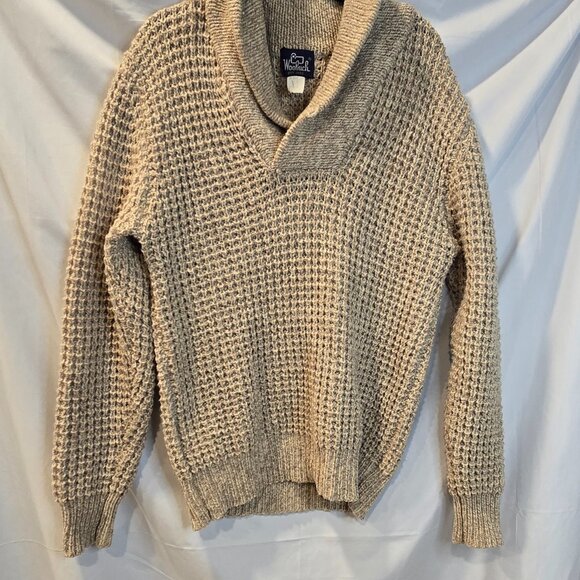 Vintage Woolrich Mens Knitted Sweater Size Small/Medium Beige Long Sleeve - Picture 8 of 9